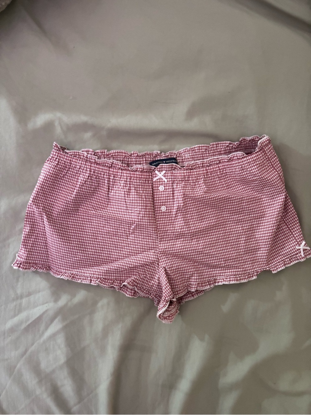 Brandy Melville Pink Gingham Lounge Shorts